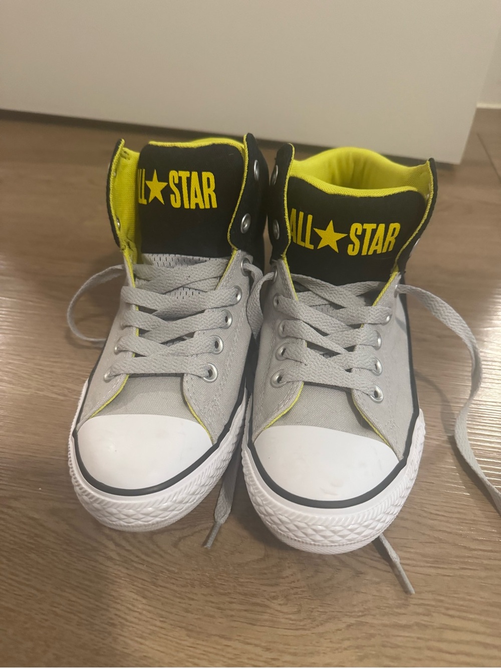 Converse All Star Kids High-Top Sneakers in Gray and Yellow